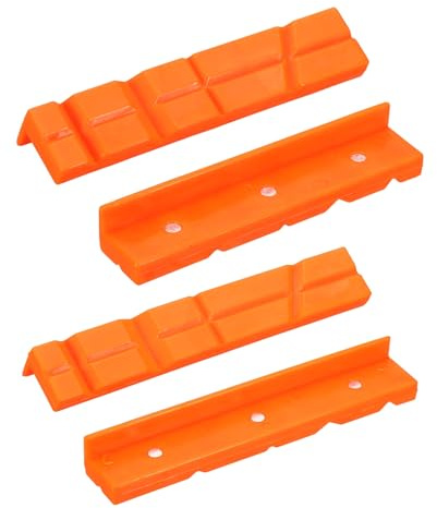 HARFINGTON 1 Set Vise Jaw Pads 5 and 6 Rubber V-Shape Magnetic Vise Soft Jaws Standard Anti-Scratches Vice Covers Tools for DIY Making Woodworking Clamping Plumbing, Orange