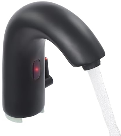Grifo automático con sensor infrarrojo negro, grifo de infrarrojos, grifo mezclador monomando para agua fría y caliente, conexión G1/2 pulgadas para baño, hotel, oficina
