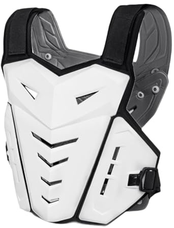 SunsoilGiant Body Guarding Vest Motorrad Schutzweste Stoßdämpfend Brustpanzer Erwachsenenschutz Verschleißfest Funktion für Outdoor Training Motorradtouren Freizei, Weiß