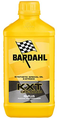 Bardahl - Lubrificante Speciale KXT Off-Road, Olio Sintetico per Moto con Motori 2 Tempi, Uso Sportivo Cross, Trial, Enduro, Massima Protezione Contro il Grippaggio del Cilindro, 1 Litro