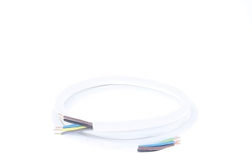 as - Schwabe Cable de conexión para cocinas - cable de 1,5 m con revestimiento de plástico de 50 mm - cable de 400 V, 16 A para uso en interiores - IP20 - Blanco I 70865, 230 V