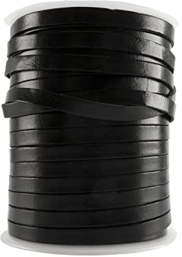 Lederband, Lederriemen 5 m. Breite 7 mm. Dicke 1,5 mm. Schwarz