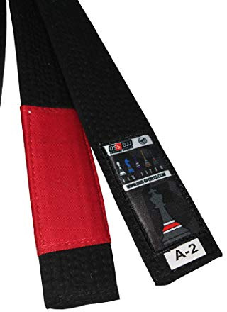 Ceinture de BJJ OSS Combat Sports - Ceinture de Jiu Jitsu Brésilien - 100% Coton durables et légères - A2, A3 (Black, A2)