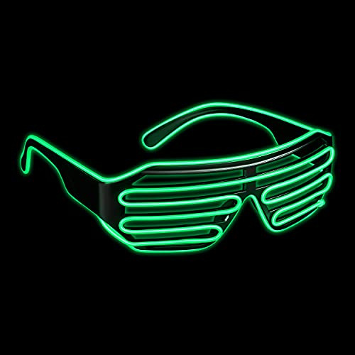 Balinco LED Brille mit 3 Blitzmodi - perfekt geeignet als Techno DJ | Festival | Halloween | Karneval | Fasching als Ergänzung zum Outfit bzw. Kostüm