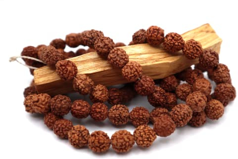 OzaarChawk Rudraksha - Collar de cuentas Mala con 108 cuentas de oración para Japón, meditación y para aumentar la calma, madera, sin piedras preciosas