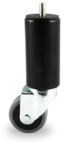 Pata Fija con Rueda para Muebles, Altura 180 mm con Rosca para M-10 | Cuens