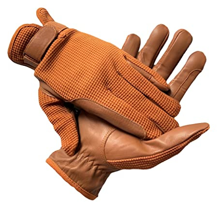Sulkhanz LADIES Horse Riding WOMEN'S Gloves Equestrian Real Leather & Cotton Premium Quality in TAN