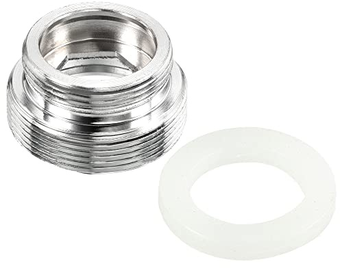 PATIKIL M26*1.0 Male to M22*1.0 Male Thread Faucet Adapter, 2 Pack Chromed Aerator Straight Connector for Garden Hose Water Filter Pipe, Silver