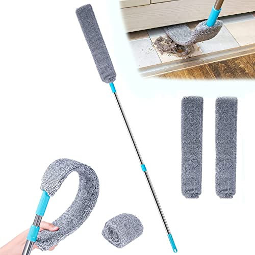 Limpiador de polvo retráctil Gap, limpiador de polvo, plumero de mano de microfibra, cepillo telescópico para polvo húmedo y seco, debajo del refrigerador y el plumero de electrodomésticos,