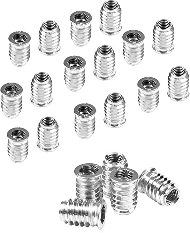 Manchons et écrous filetés ZITFRI 20 mm - Lot de 100 écrous M8 à six pans creux hexagonaux en acier au carbone nickelé pour meubles en bois