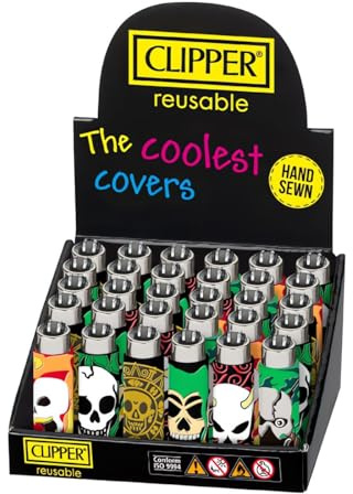 Weedness Clipper Cover PVC Hülle Devil Skulls - Limited Clipper Gas Bong Feuerzeug Pfeifen Feuerzeug Einweg Pfeife