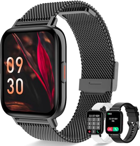 Erkwei Smartwatch för kvinnor Clock och WhatsApp Smart Watch med Stegräknare, Meddelandemeddelanden, pulsmätare, sömn, SpO2, Fitness Tracker med 8 Sports, Sportklocka för Android iOS