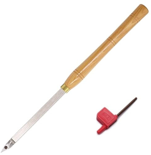 DSAINT Drechselwerkzeug for Holz, scharfer Detailer, Hartmetallbestückter Drehmeißel, Werkzeugstange, Klingen, Hohlkehle, schräger Speer, 35°, mit Diamant-Hartmetalleinsatz