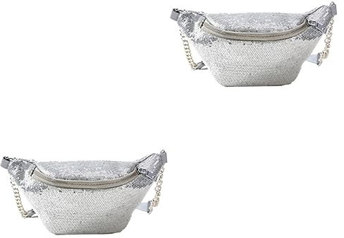 GALPADA 2stücke Stylische Schultertasche Für Damen Silberne Kette Verstellbarer Tragegurt Für Und Sportliche Aktivitäten Vielseitig Einsetzbar Als Brust Oder Crossbody-tasche