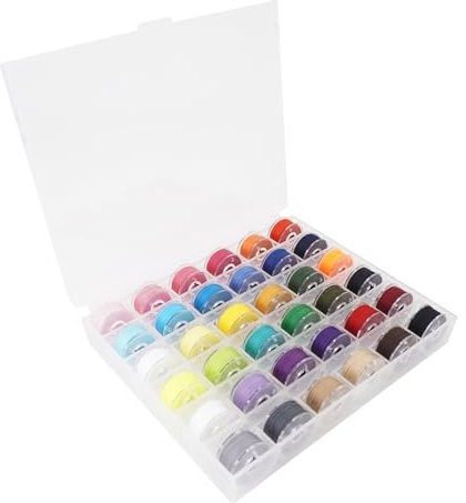 Logei Nähmaschine Spulen，36 Farben Spulen Unterfaden Nähmaschinenspulen Sortierte Farben Bobbin Vorgewickelten Spulen Nähgarn Set Sortierte Thread für Brother Janome Babylock Kenmore