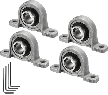 Kozelo 4pz KP003 Flanged Cuscinetti a Blocchetto Cuscino con Foro 17mm, Cuscinetti Montati Lega Zinco Autoallineanti con Flangia Montata