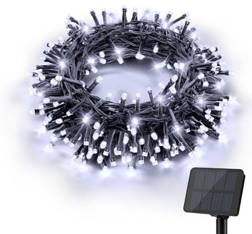 Gcstnn Solar String Lights Outdoor, 5M 50 LED Solar Powered Fairy Lights, 8 Modes IP65 Waterproof Solar Lights for Garden Patio Yard Party Christmas(Cool White)