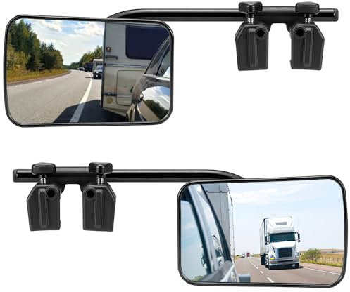 2 Stück Wohnwagenspiegel Verstellbarer Zusatzspiegel Außenspiegel, Universal Caravanspiegel AnhäNgerspiegel für Wohnmobile Auto Caravan PKW Anhänger Links + Rechts (Style A)