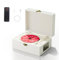 Yintiny Reproductor de CD de cuero recargable con altavoces, transmisor Bluetooth, regalo de festival, reproductor de BGM para decoración del hogar, color blanco