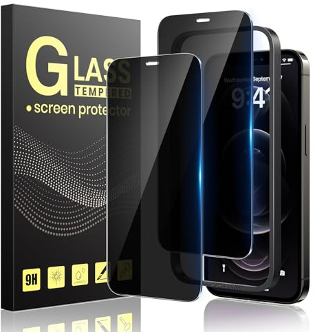 Guretok 2 Stück Sichtschutz für iPhone 12 Pro Max Schutzfolie 6,7 Zoll