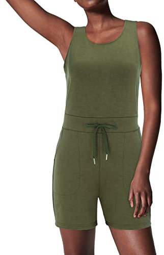 Damen-Overall, lange Hose, Strampler, Sommer, Knopfleiste, ärmellos, leicht, gerade, Shorts, Overall, Maler-Overalls für Damen, AG, L