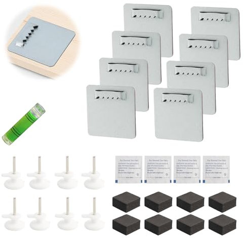 8 Stück Bildaufhänger Selbstklebend mit Extra Starke 3M Klebefläche, Bildaufhänger für Schwere Bilder, Spiegel Bilderhaken Selbstklebend, Bild Aufhängen Ohne Bohren für Spiegelhalterung Wand