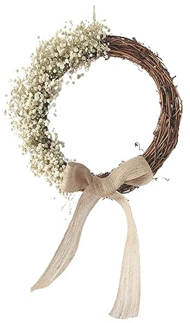 HAWILLOSCH 1Pièce Guirlande de Gypsophile Fleurs Sèches Rotin Décoration pour Mariage Pendentif Floral et Réaliste Accessoire pour Anniversaire et Décoration Intérieur
