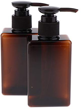 2 botellas vacías de 150 ml para champú y acondicionador, color marrón