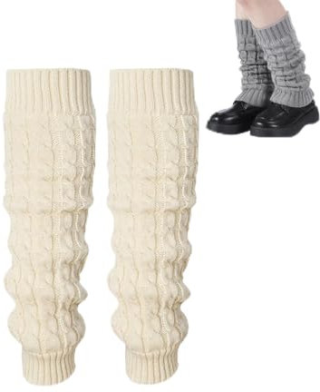 Beinwärmer für Damen, Winter, warme Beinwärmer, Stiefelsocken, gehäkelt, lange Stiefelsocken, Winter, mit Fleece gefüttert, Beinwärmer für Damen (2 Stück - J, Einheitsgröße), 2 Stück - J, One size