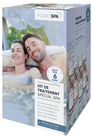 Planet Pool - Planet Spa - Kit Traitement Spa avec Parfum Coco Vanille - 6 Mois - 6 en 1 - pour Spas Gonflables Et Portables