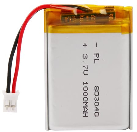 Batería de polímero de litio de 3,7 V 1000 mAh 803040 Lipo recargable con conector JST para altavoces Bluetooth, auriculares inalámbricos, electrónica portátil