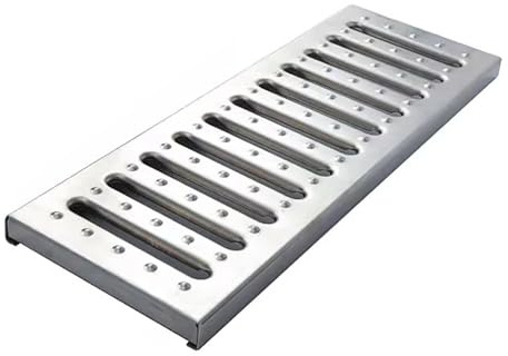 Canal de drenaje de acero inoxidable de 20 cm, rejilla de ducha para exteriores, cocina, jardín, garaje, cubierta de pozo, resistente al óxido, fácil de instalar, acabado verde