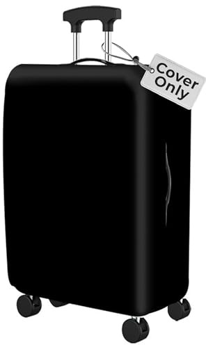 Stretchable Luggage Bag Cover for Suitcase Medium 22-25 Inch Black - Elastic Suitcase Protector Sleeve Waterproof Dustproof Scratch-Resistant Washable Reusable Travel Cover