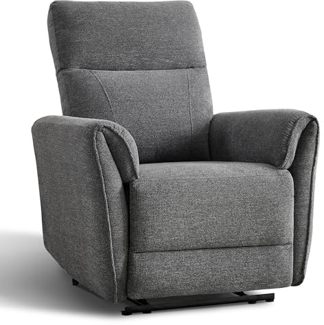 EBELLO Relaxsessel Fernsehsessel mit Liege-Funktion Verstellbarer Ruhesessel manueller Einzelliegesessel bis 150kg belastbar, für Wohnzimmer Schlafzimmer, Dunkelgrau