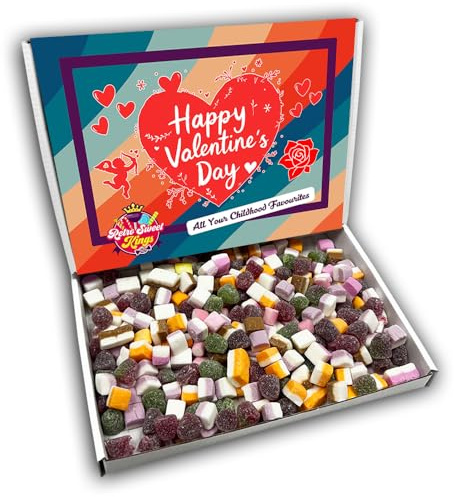 Dolly Mixtures Happy Valentines Day Sweets Gift Box Hamper (RETRO VALENTINES FRONT)