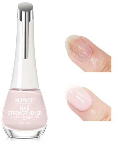 SUPWEE Snabbtorkande nagellack 16 ml, snabbtorkande nagelpolish krämfärgad | Nagelhårdare för spröda naglar och tillväxtstöd naturlig glans