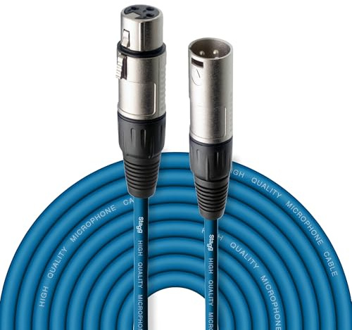 Stagg Alta Qualità Plug Cavo per Microfono XLRf to XLRm, 10m, Blu