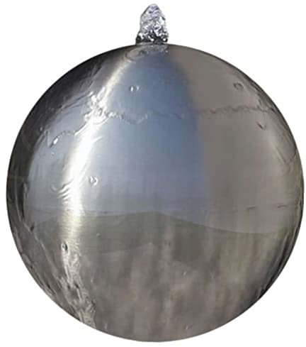 vidaXL Edelstahl Brunnen mit LED Springbrunnen Kugelbrunnen Garten Wasserspiel