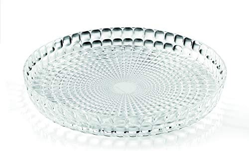 Guzzini 19890000 Vassoio Tondo Tiffany Trassparente con Fondo Antiscivolo Opaco
