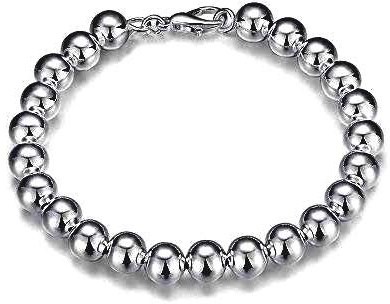 Emma Gioielli - Bracciale da Donna in Acciaio Di Alta Qualità con Sfera Sfere Palline 8 MM - Confezione Regalo