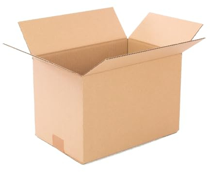 Förpackning med 25 förstärkta kartonger med enkelvägg, 30x20x20 cm - Tillverkade i EU av återvunnet kartong, hållbara för försändelser, lagring och flytt.