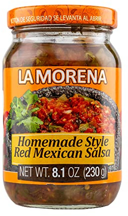 Salsa Rossa Messicana Style Fatta in Casa - Salsa Roja Mexicana Casera - Homemade Style Red Mexican Salsa La Morena, 230g