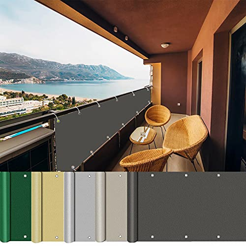 AEREY Brise Vue pour Balcon 85x1000cm, Brise Vue Pas Cher, Opaque Résistant aux Intempéries Cache Vue - Anthracite