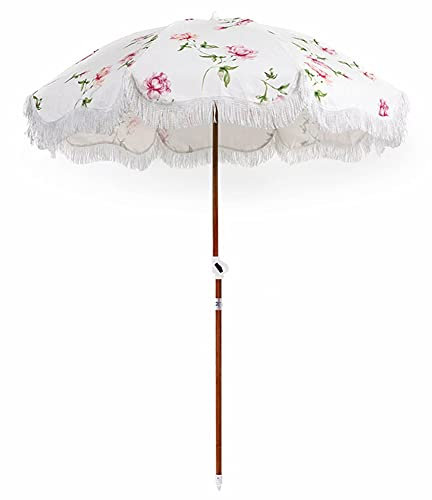 NWB Gartenschirm Hawaii Strandschirm,Holz-Sonnenschirm Marktschirm Terrassenschirm Sonnenschutz UV50+,für Garten,Deck,Schwimmbad,Sandstrand