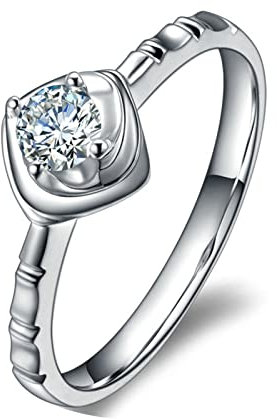 ANAZOZ Trauringe Platin 950, Ring Diamant Damen Hochzeit 0,2 Karat Verlobungsring Damen Personalisierte