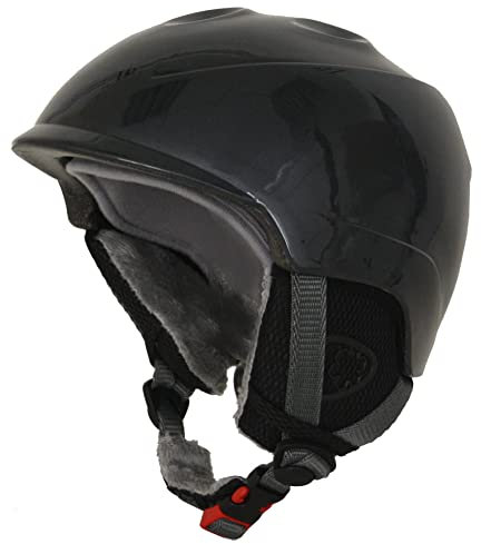 Skihelm Kinder Junior Snowboard Helm für ca. 3–6 Jahre Ski für Mädchen Jungen Snowboardhelm Schutz zum Skifahren inkl. Skibrillenhalterung Skaterhelm Größe XS/S Kopfumfang 47-51cm (Anthrazit)