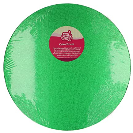 FunCakes Cake Drum Round Tortenunterlage, Green, 35,5 cm | Runde Tortenplatte, Wiederverwendbar, Tortenboden zum Präsentieren von Torten und Kuchen, Hochwertige Qualität