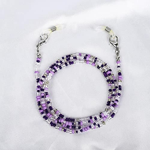 Brillenkette 6 Farben Mode Lesebrillen Kette Retro Perlen Brillen Sonnenbrillen Brillenband Umhängeband String Kette Brillen Lila