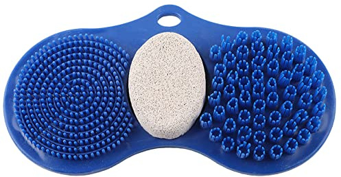 Nettoyant de Massage des Pieds, Tapis de Massage en Silicone pour Brosse de Nettoyage des Pieds, Masseur de Douche avec Pierre Ponce, Aide au Bain en Pierre de Gommage pour