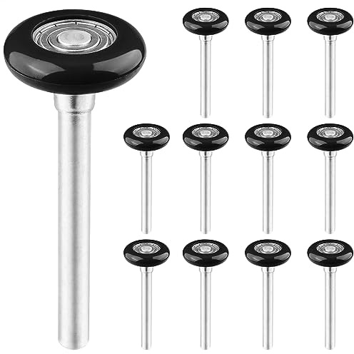 12 Pack 1.8 Inch Nylon Sealed Garage Door Rollers, Quiet/Durable and High Load, High Performance Bearing, Black, by GENHAKON.
